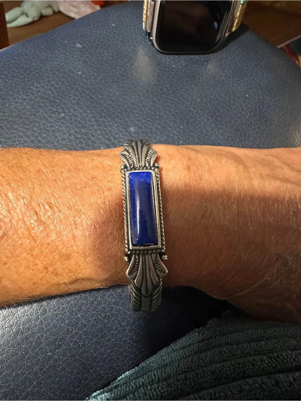 Carolyn Pollack Silver Bracelet with Lapis Blue Stone